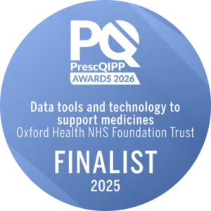 PQ Awards 2025 finalist, data tools and technology to support medicines, Oxford Health NHS Foundation Trust